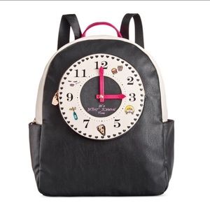 BETSEY JOHNSON  KITSCH CLOCK LARGE BACKPACK
